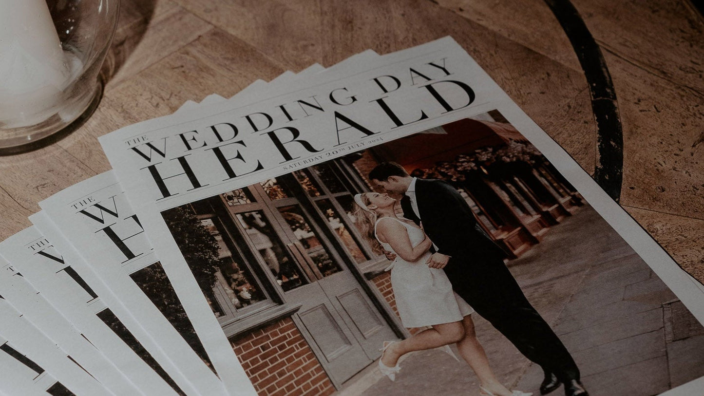 Bespoke Wedding Day Newspaper - Order of Service & Keepsake